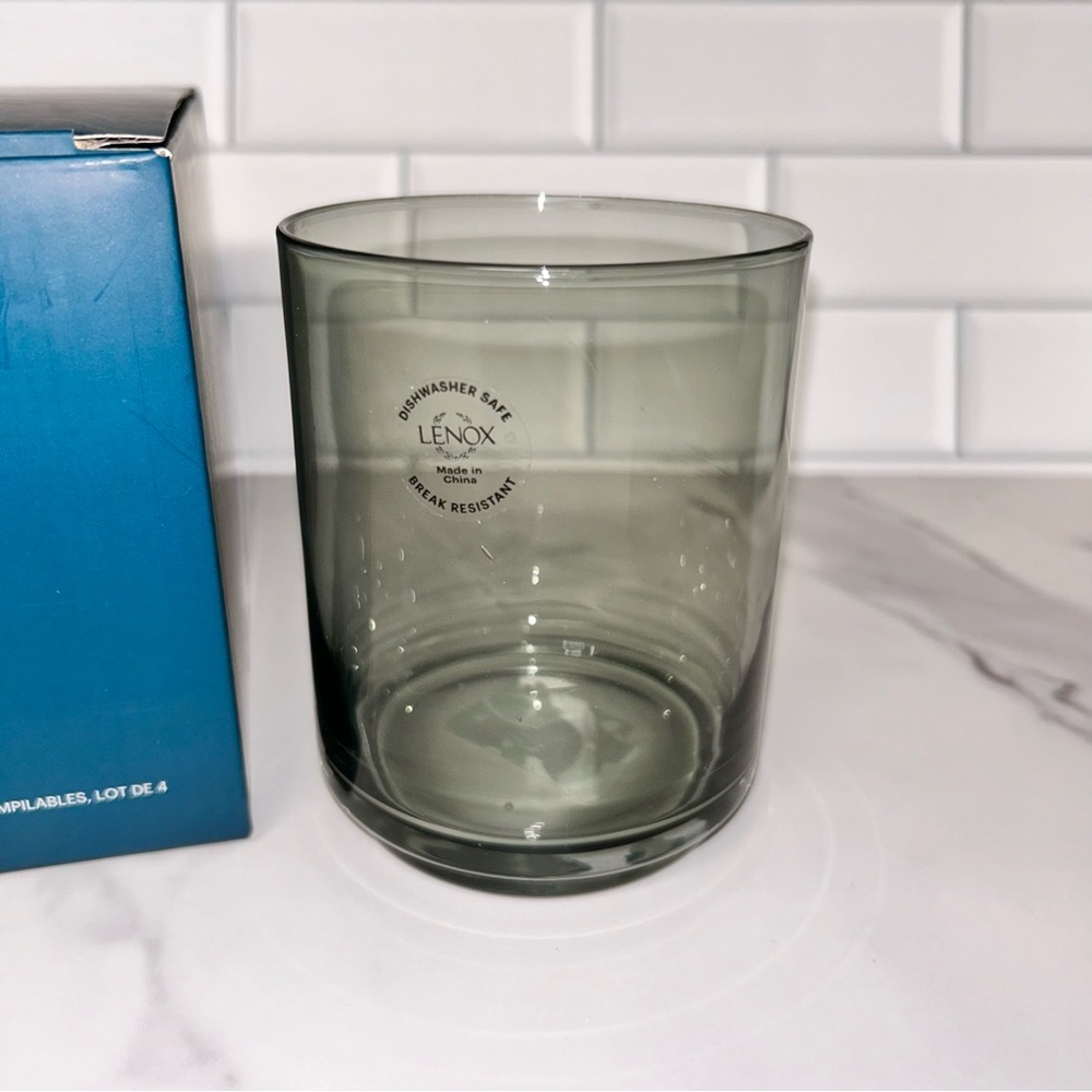 Lenox Tuscany Tall Stackable Glasses in Smoke, 4 piece set - Picture 3 of 6